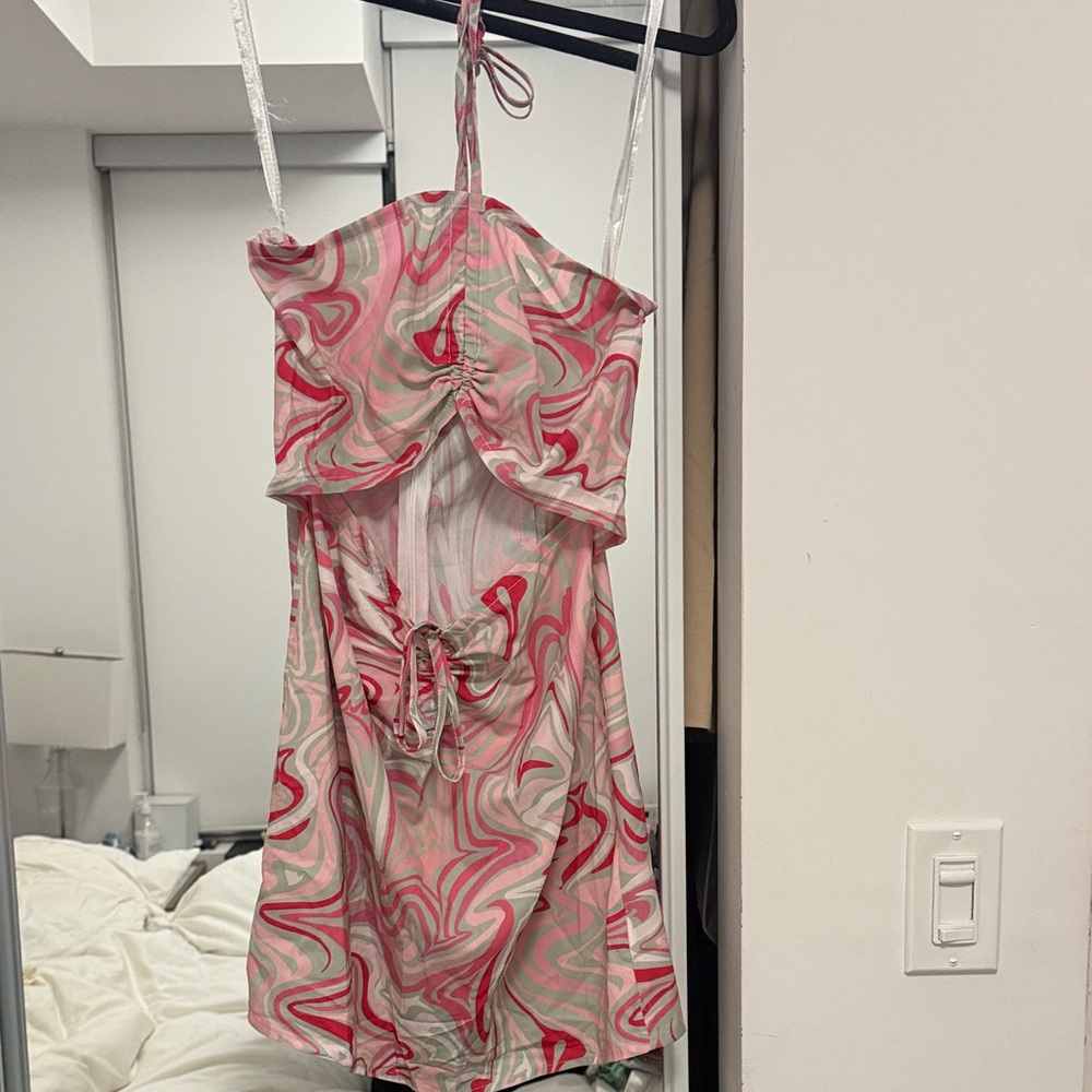 Princess Polly Pink and grey Swirl Dress